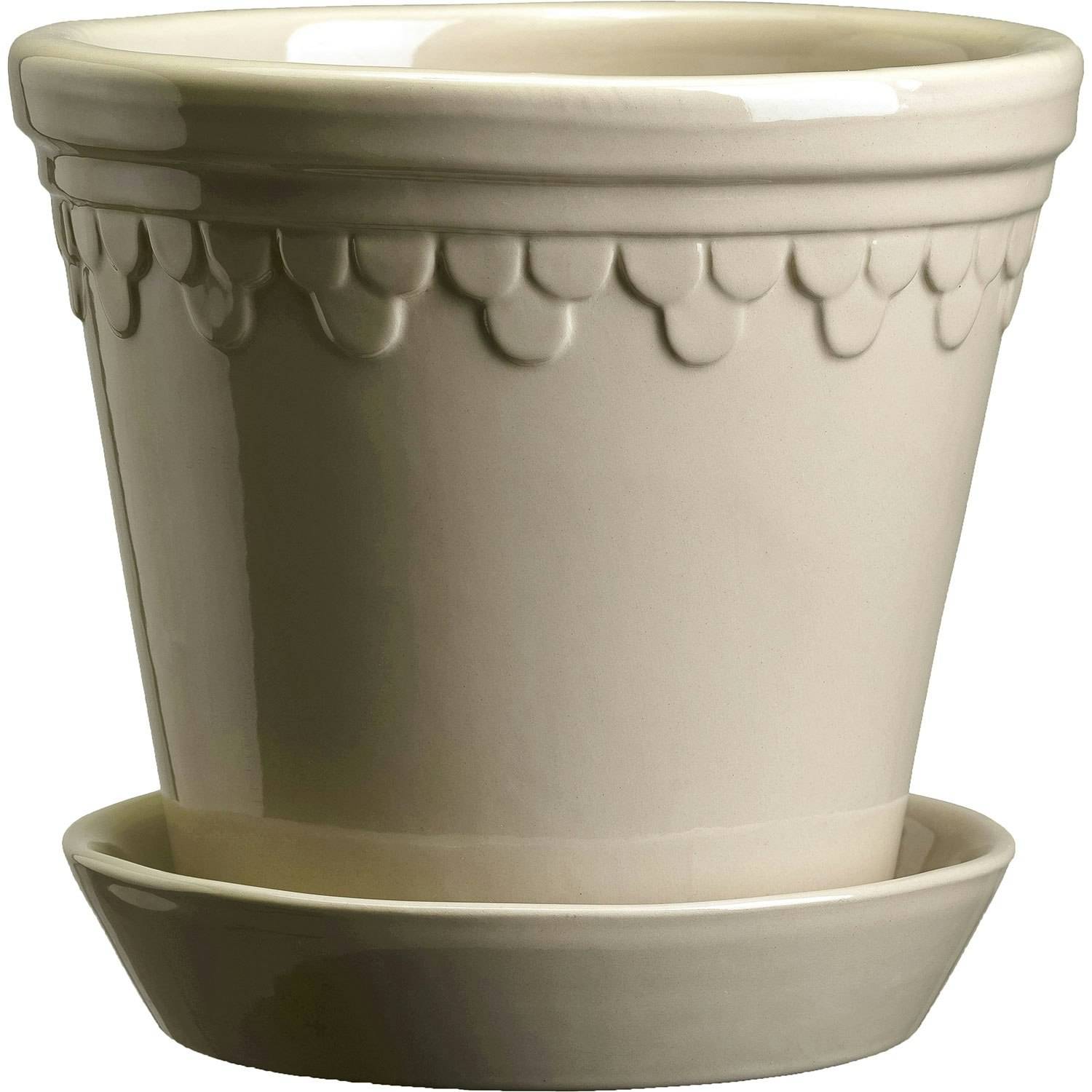 Bergs Potter Copenhagen Kruka Med Fat Sand Stone Ø10 Cm - Krukor Keramik Sand Stone - KCS10S