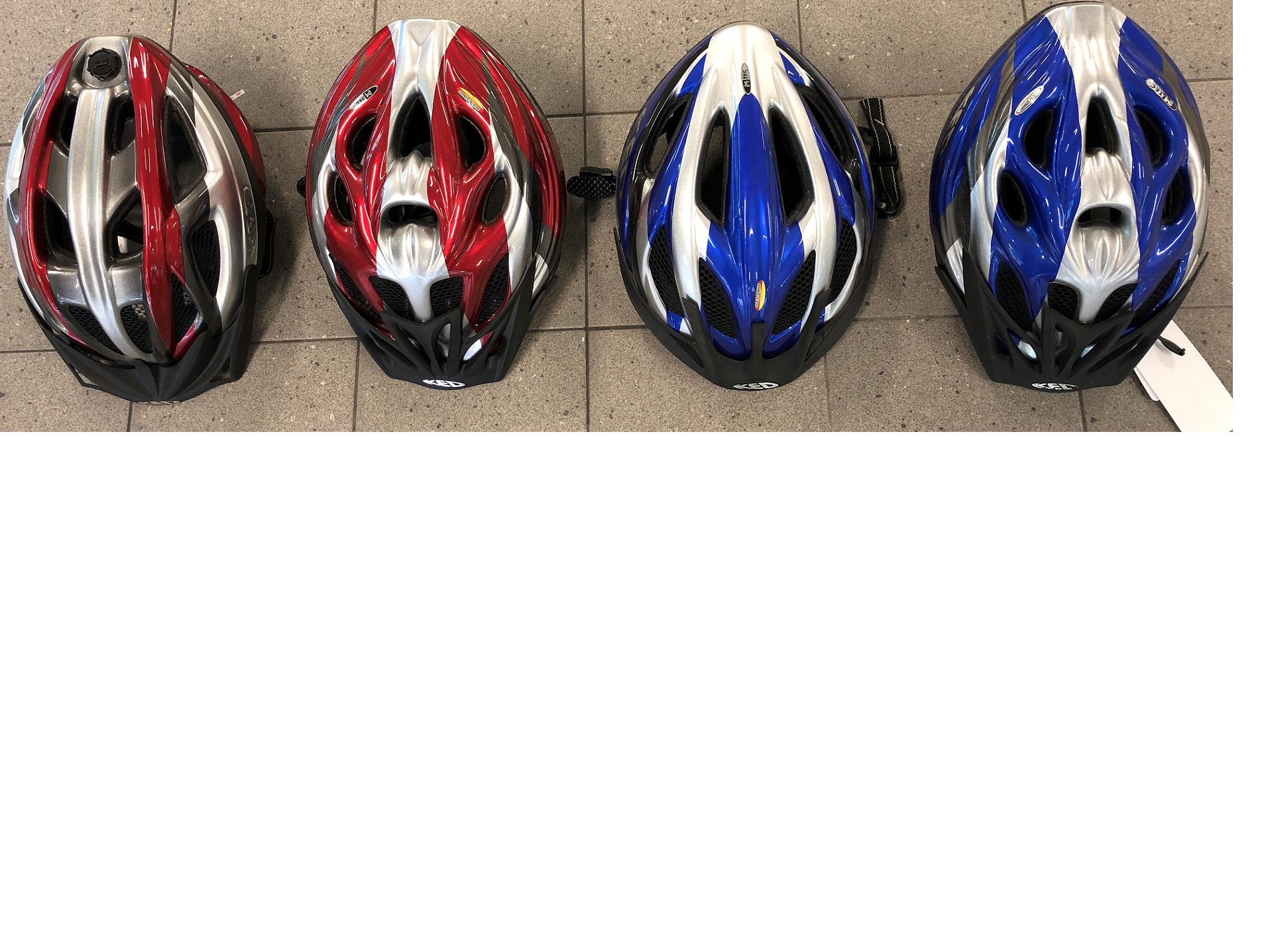 Ked cykelhjelm sølv-rød eller sølv-blå Blå M 52 - 58 Cm