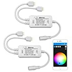 GIDEALED 2-pack Smart ZigBee 3.0 LED-styrenhet, 2 utgångar för 4-stifts RGB LED-remsa dimmer kompatibel med Hub Bridge, Amazon Echo Plus, Echo show (2Gen) app/Alexa röststyrning, stämningsbelysning