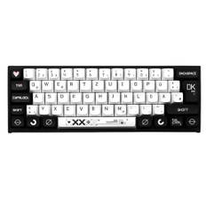 JSJT Deutsches Tastenkappen XDA Profil Schwarz und Weiß Tastenkappen 129 Tasten Thema Tastenkappen PBT Tastenkappen für ANSI/ISO Layout Cherry MX Switch Mechanische Tastaturen