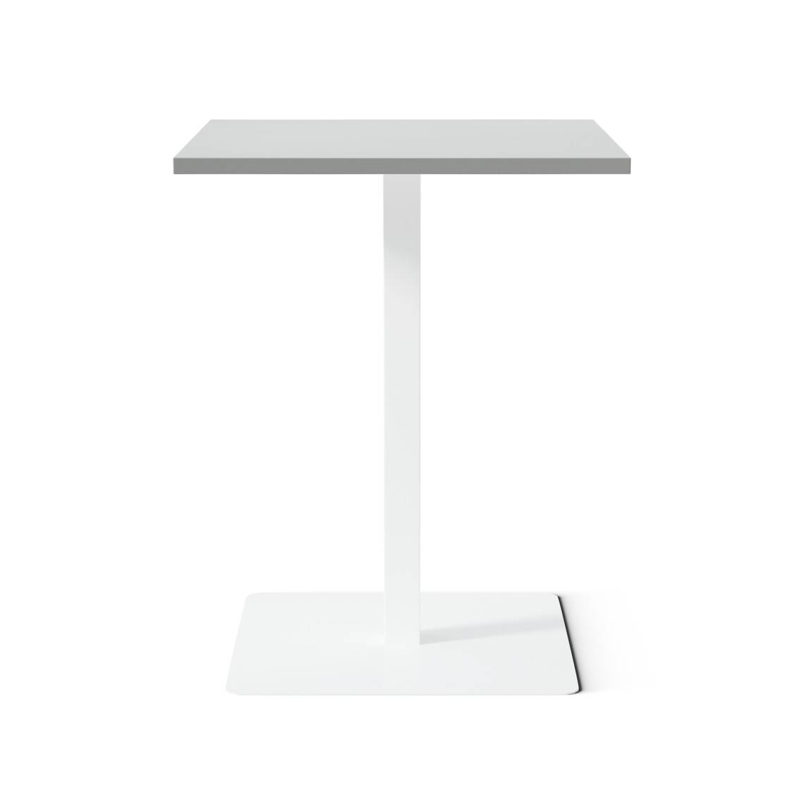 Cafébord Kvadrat, Størrelse 60 x 60 cm, Bordplade Mørkegrå, Stativ Hvid.