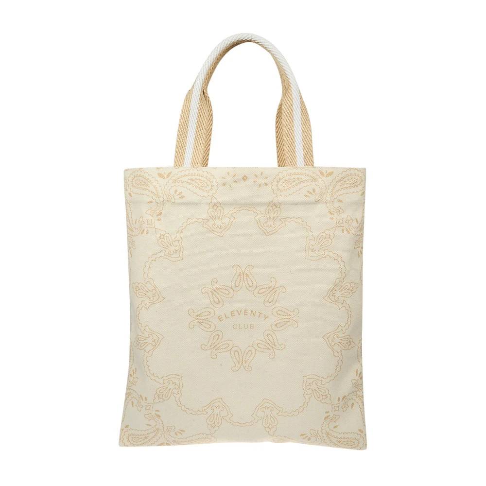Eleventy Tote Bag Stampata - Tasker - Herre - Beige - ONE SIZE - Bomuld