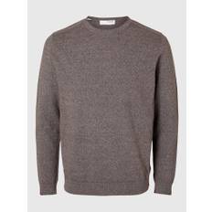 Selected Homme Berg - Rundhalset strik - LIGHT GREY MEL TW / L