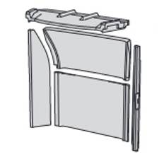 Vermiculitesats komplett, Contura 800 serien style-modeller med BREDA sidoglas