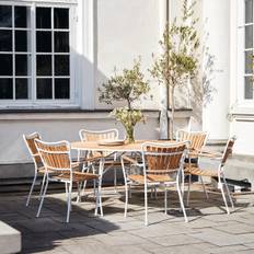 Marguerit havemøbelsæt m. rundt bord + 6 stole, taupe - Mandalay