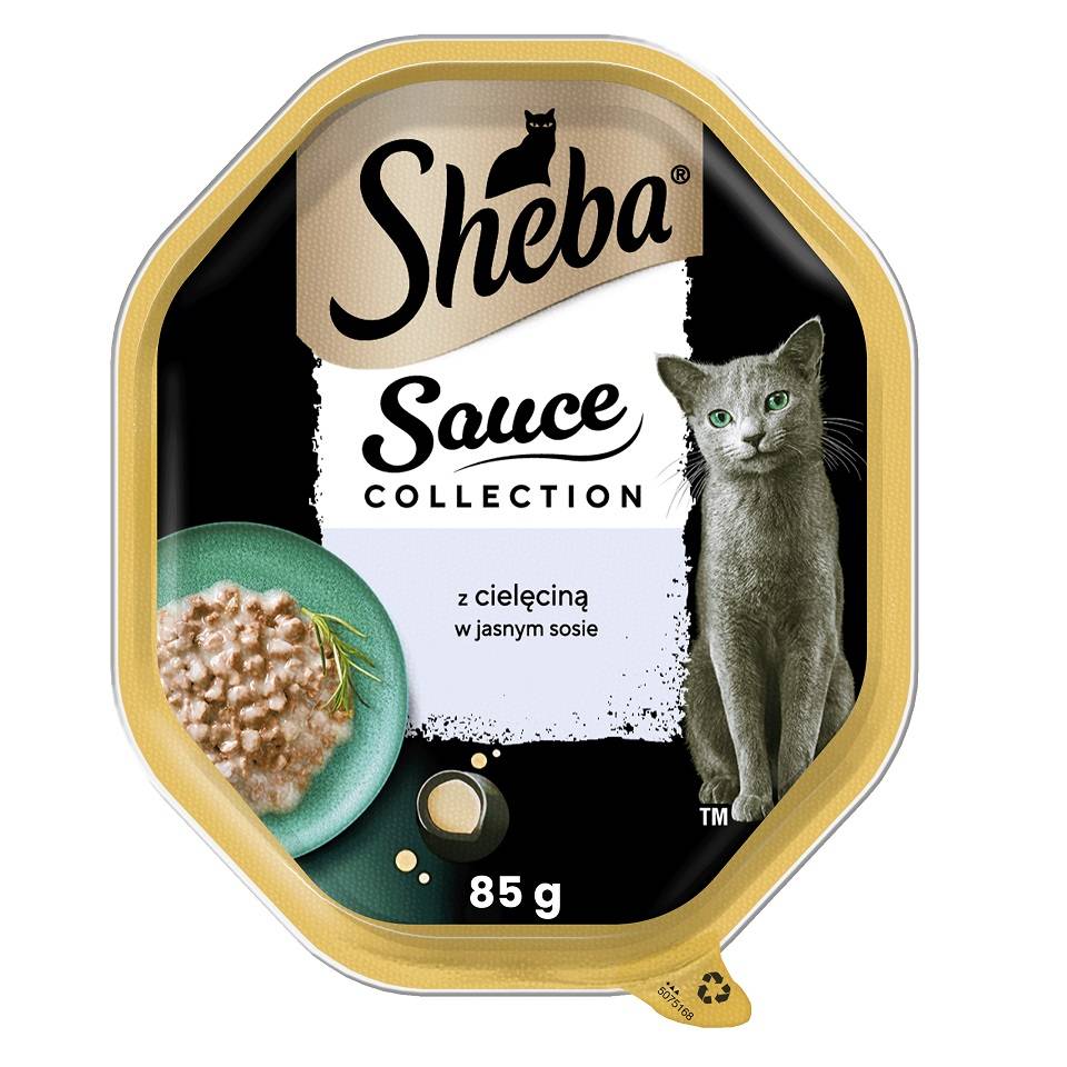 SHEBA Sauce Collection 85 g våtfoder komplett för vuxna katter bitar med kalv i sås
