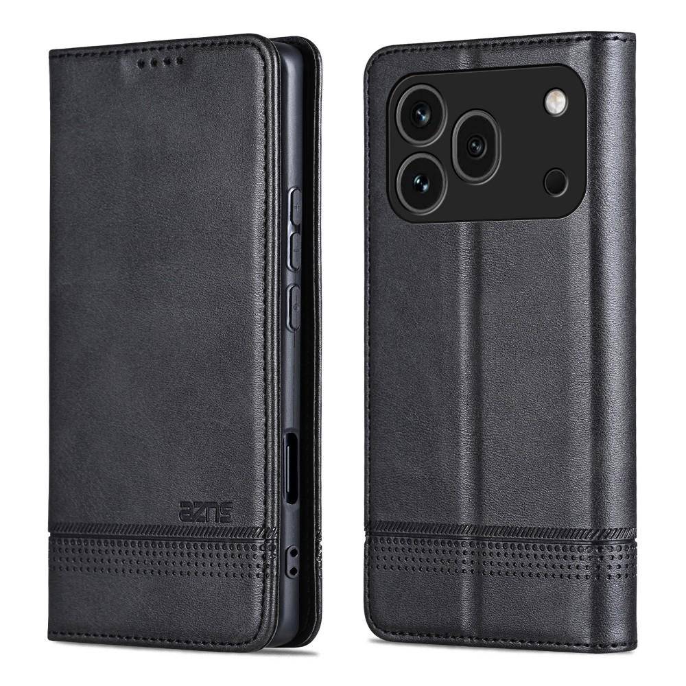 För Honor 600 Pro Telefonfodral Plånboksskal Skyddande Kortplats För Honor 600 Fällbart Läder Stötsäkert Baksideskydd svart