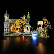 MENZAVA LED-ljusset kompatibel med LEGO 10316 ringarnas herre: RIVENDELL ikoner byggstenar modell – modellset ingår inte