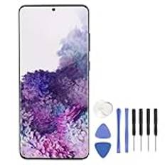 för Galaxy S20+ Skärmbyte 6,7 Tums 3D Touch Screen Digitizer Full HD AMOLED-skärmenhet med Reparationsverktyg för SM G986B EU, Internationell Version med Ram (Svart)