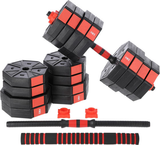 Northix 40 Kg Composite Barbell And Dumbbell Set Träningsutrustning Black - 40 kg