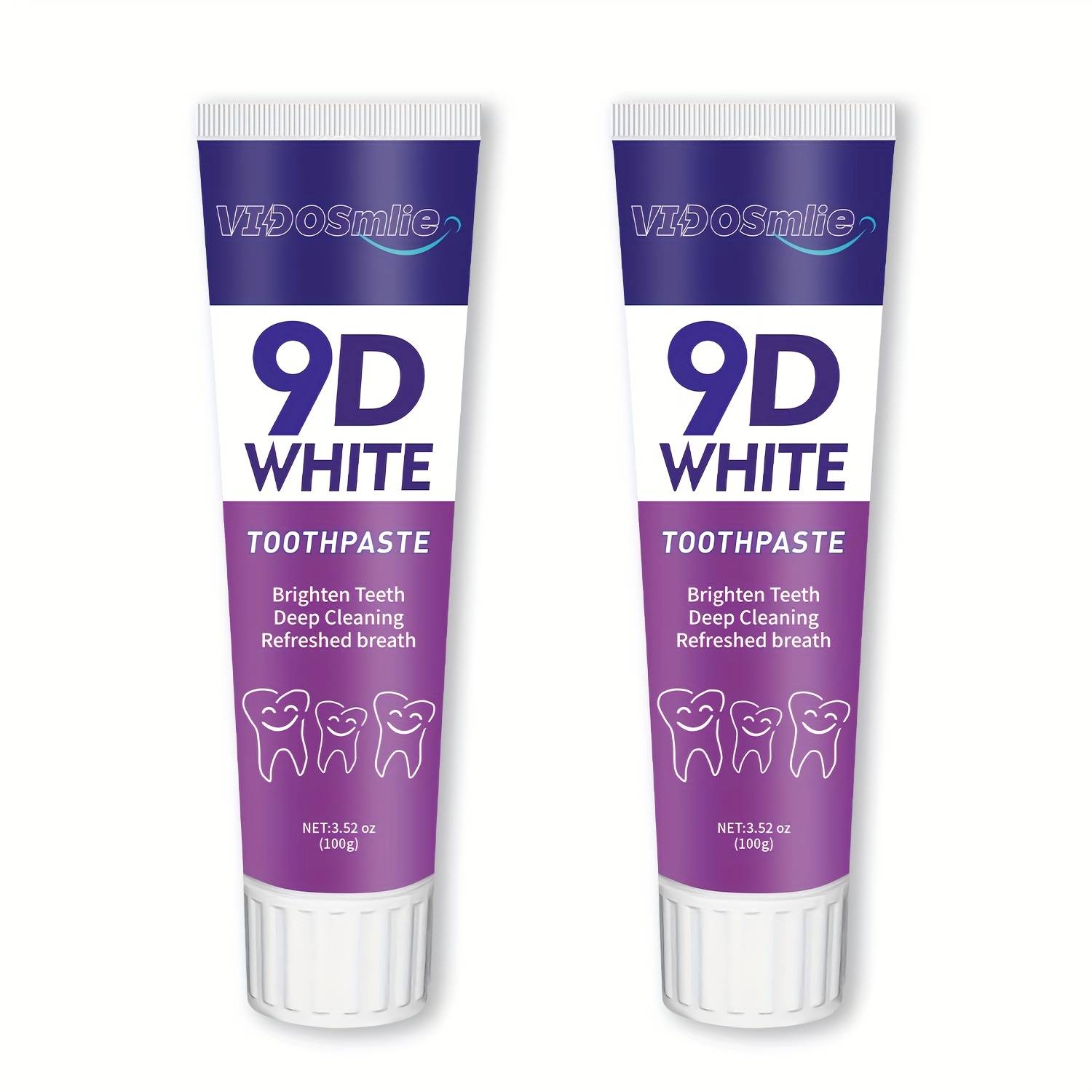 TEMU Pack Of 1/2, Purple 9d Toothpaste, Quickly Cleans Teeth, Breath, Cleans Teeth