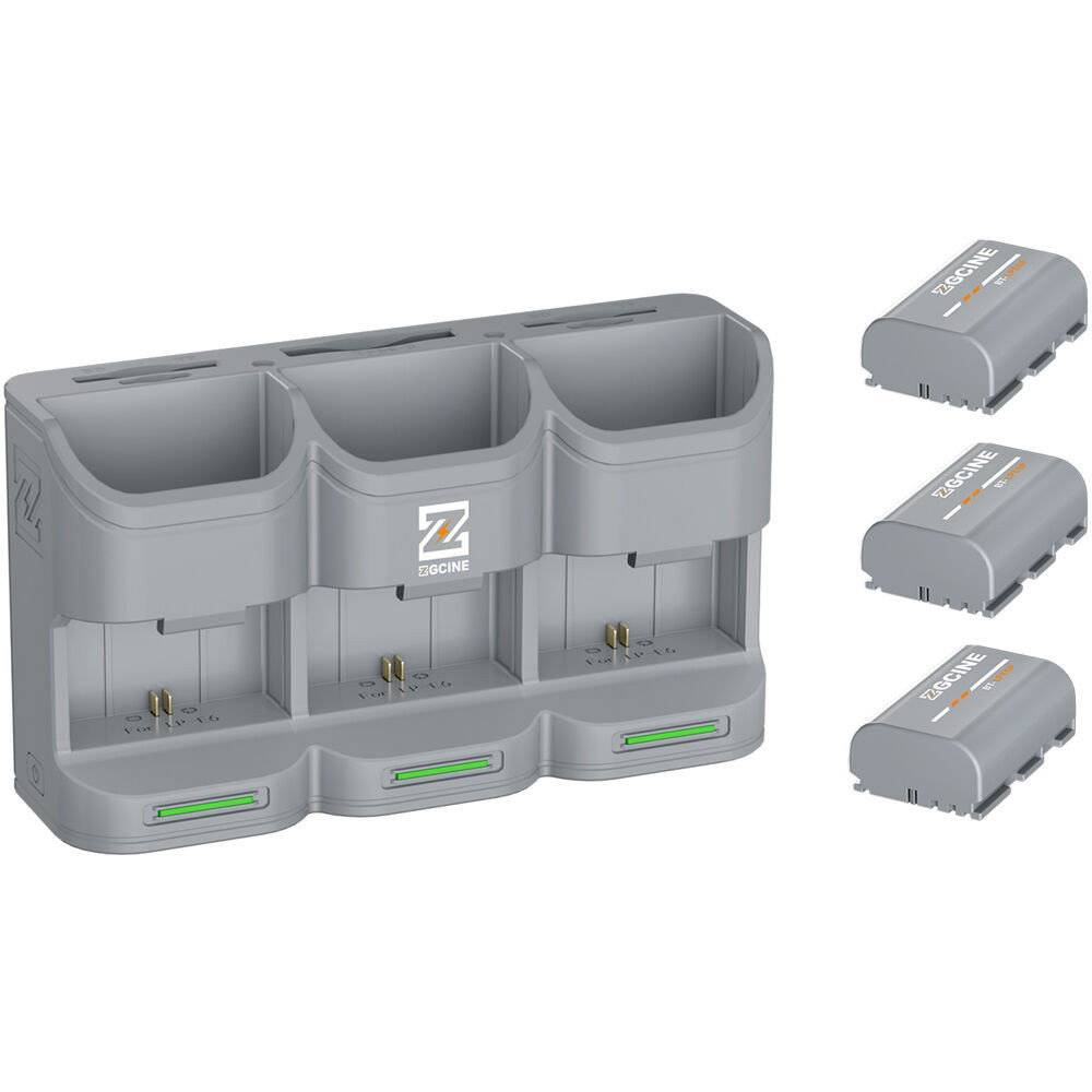 Trippelladdare för Canon LP-E6 / E6N / E6NH / E6P Kit med 3 LP-E6P batterier