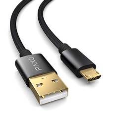 0,5 m Micro USB-kabel | USB A till Micro-B-kontakt | data- och laddningskabel för Bluetooth-hörlurar, powerbanks, högtalare, e-cigaretter m.m., svart