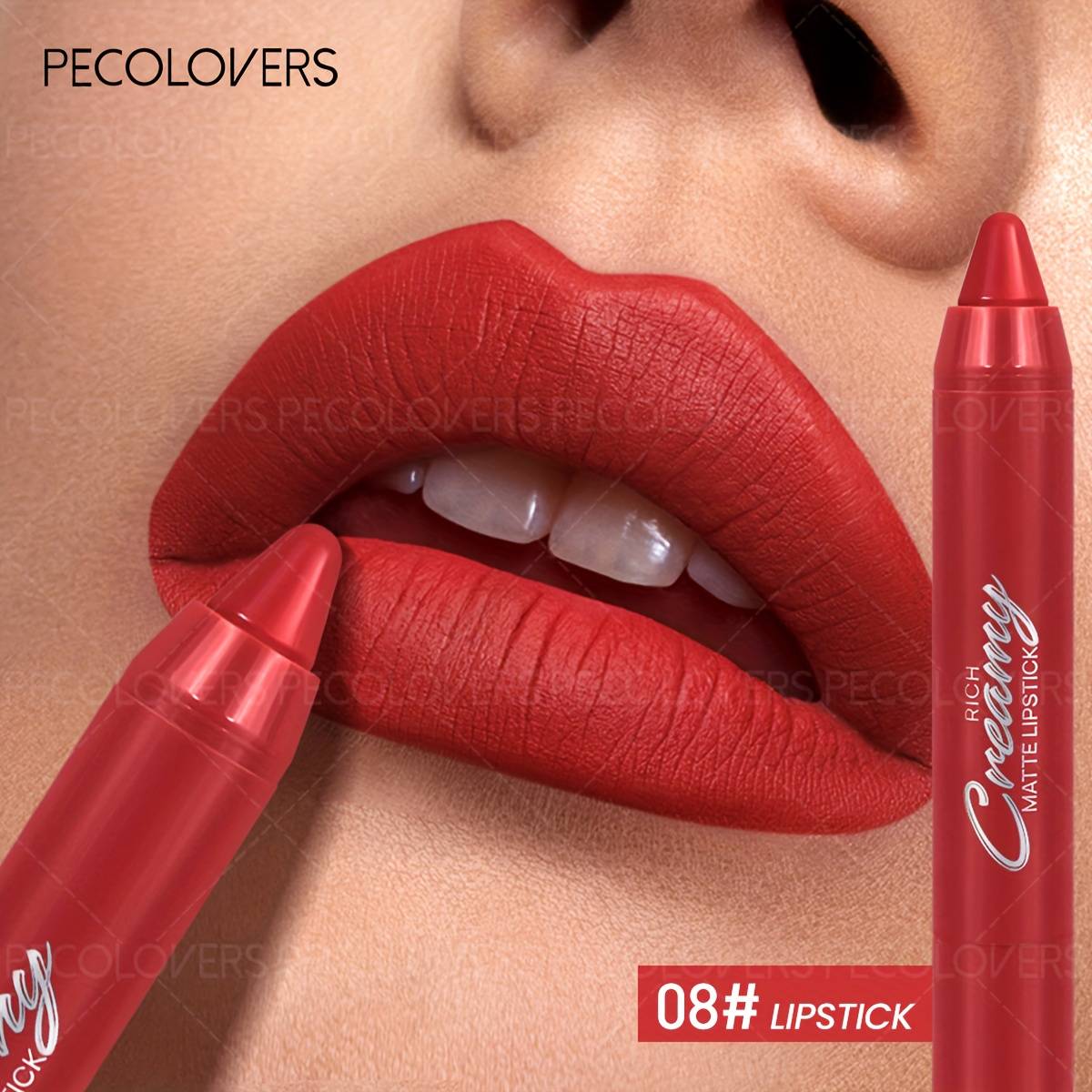 TEMU 1pc Pecolovers Lipstick Crayon - Waterproof Long-lasting Wax Matte Lip Color, Options Suitable For Types, Easy-to-apply Crayon For Women, Perfect Makeup Gift