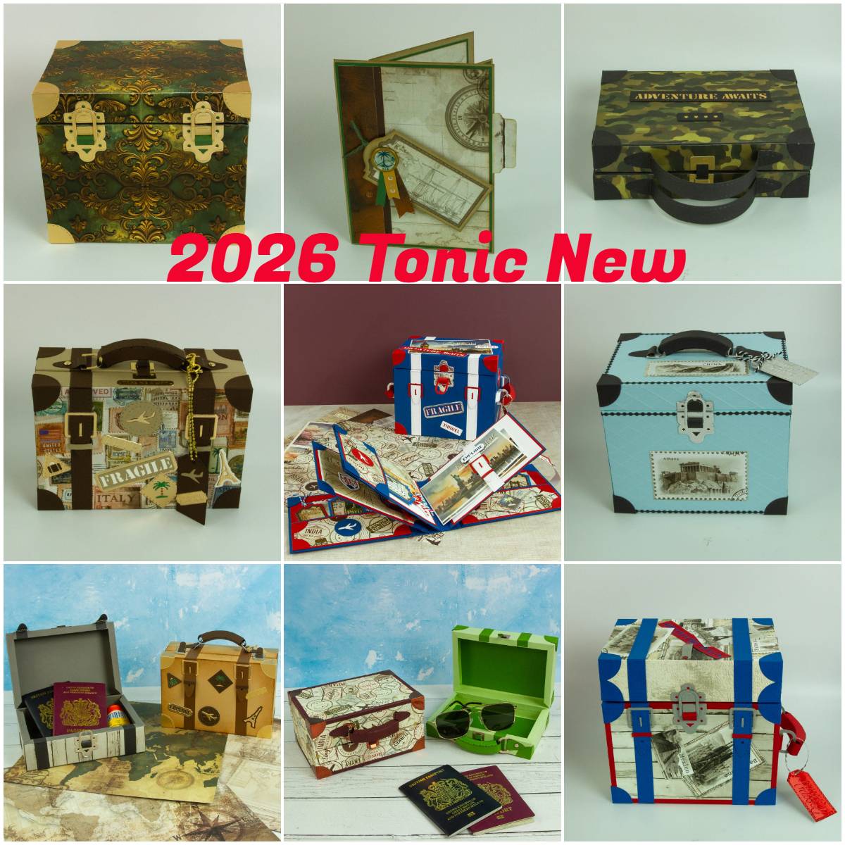 2026 New Legacy Luggage - Showcase Box June Tonic Cutting Dies Craft  Make Paper Greeting Card Making Template DIY Handmade