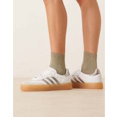 adidas Originals - Samba - Hvide og metallisk sølvfarvede sneakers