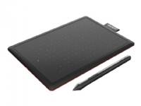 (ComputerSalg) Wacom One by Wacom - Digitizer - højre- og venstrehåndet - 21.6 x 13.5 cm - elektromagnetisk - kablet - USB - sort, rød