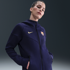 FC Barcelona Tech Windrunner-Nike fodboldhættetrøje i fleece med fuld lynlås til kvinder - lilla - S (EU 36-38)