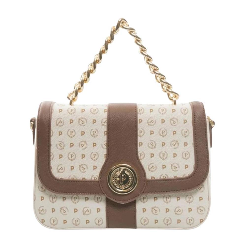 Pollini Heritage Logo Classic Skuldertaske - Tasker - Dame - Hvid - ONE SIZE - Uld