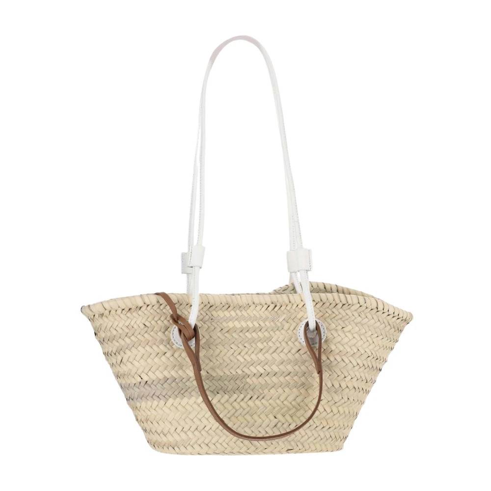 Catarzi 1910 Straw Tote Bag Bianco - Tasker - Dame - Beige - ONE SIZE - Læder