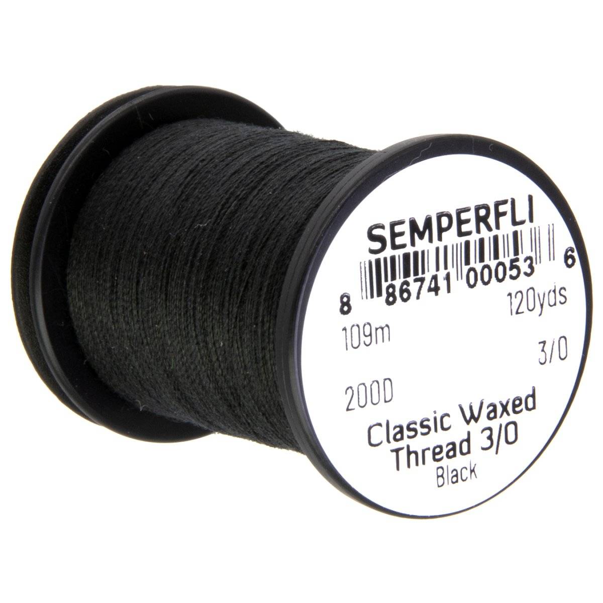 Semperfli Classic Waxed Thread 3/0 (Färg: Black)
