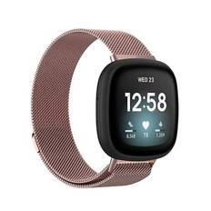 För Fitbit Versa 3 Milanese Watch Band HMV Rose Pink