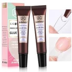 Kalolary nagelspetsar lim, 2 * 20ml Nagellim Gel Kit Nail Tips Glue Gel Clear Självhäftande Gel för Falsknagellim för konstgjorda och naturliga naglar, uv/led behöver härda