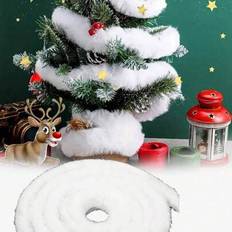 59IN Juldekoration Hängande Ornament, Vit Fluffig Girlang Slip För Julgran, Fuskpälskrans, Juldekor För Öppen Spis, Dörr, Trädgård, Lämplig För Jul & - Multifärgad (1,5 m-1 st)