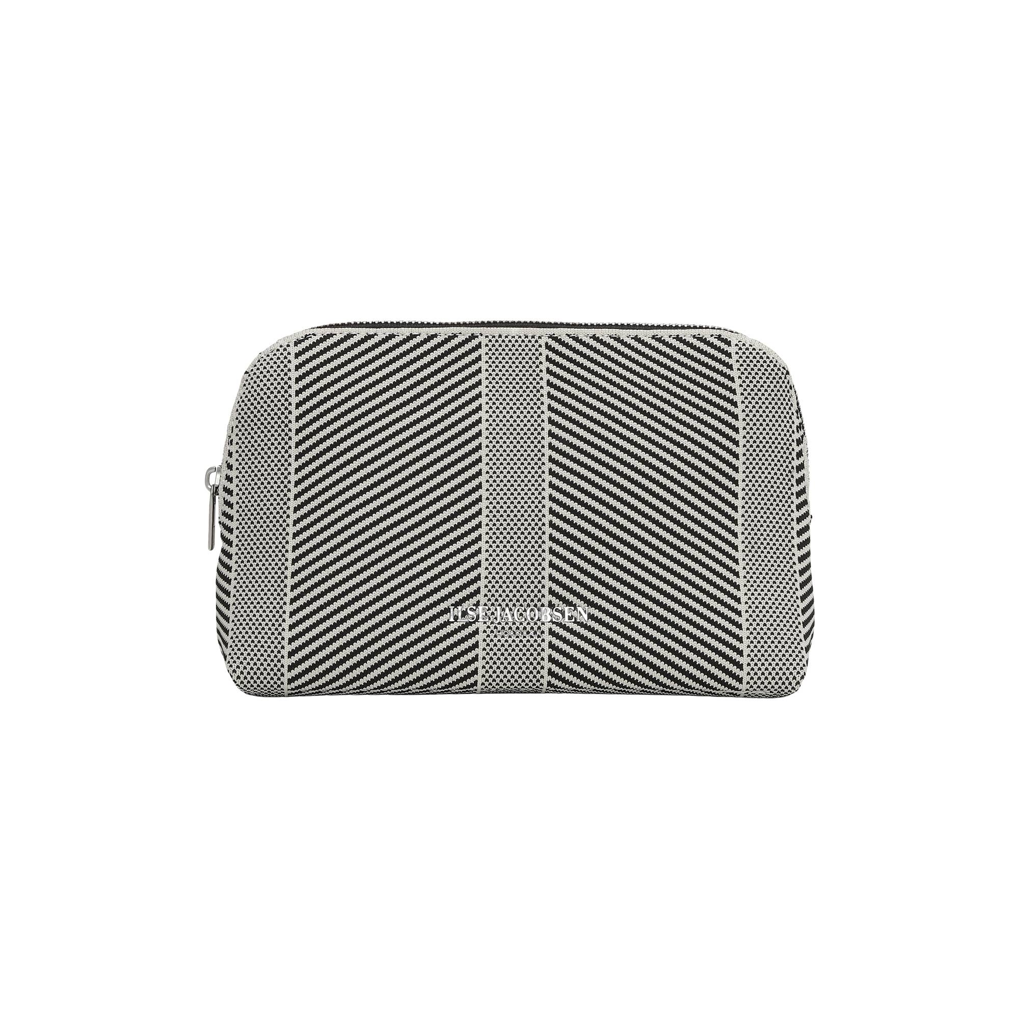 Knitted Makeup Bag, Milk Creme Black.