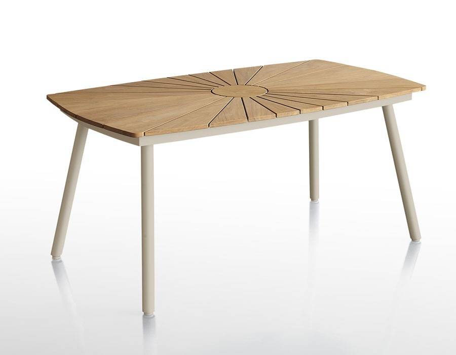 DaneLine Eva Ovalt Havebord 90x160 - Kerneteak / Latte.