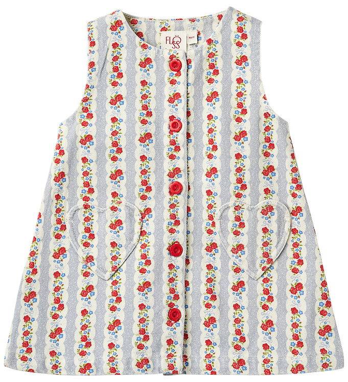 Flöss Klänning - Denim - Aria - Blue Air Rose - Flöss - 1½ år (86) - Klänning