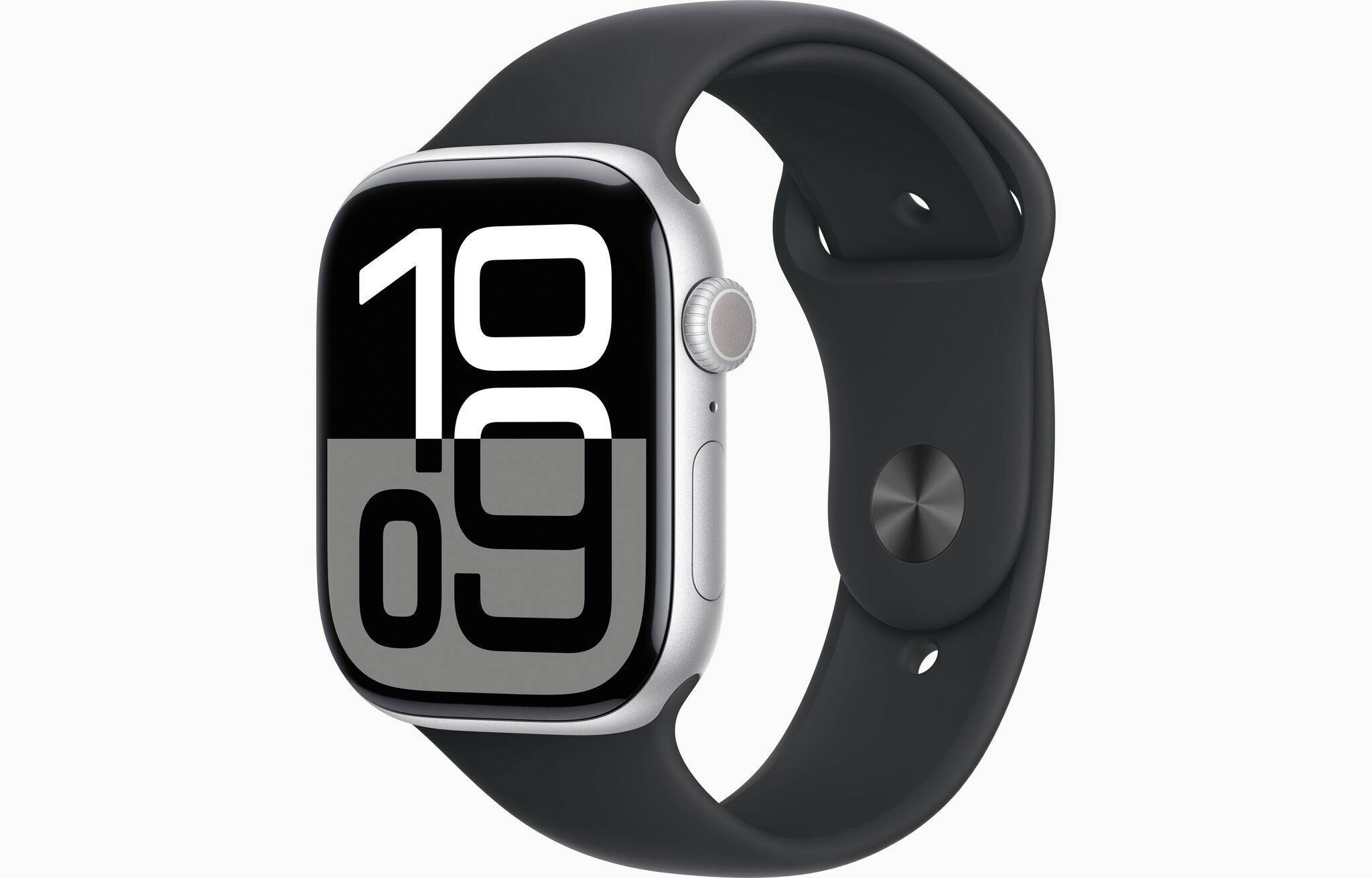 Apple Watch Series 10 Aluminium 46 mm (2024) | GPS + Cellular | Silver | Sportband M/L | Svart
