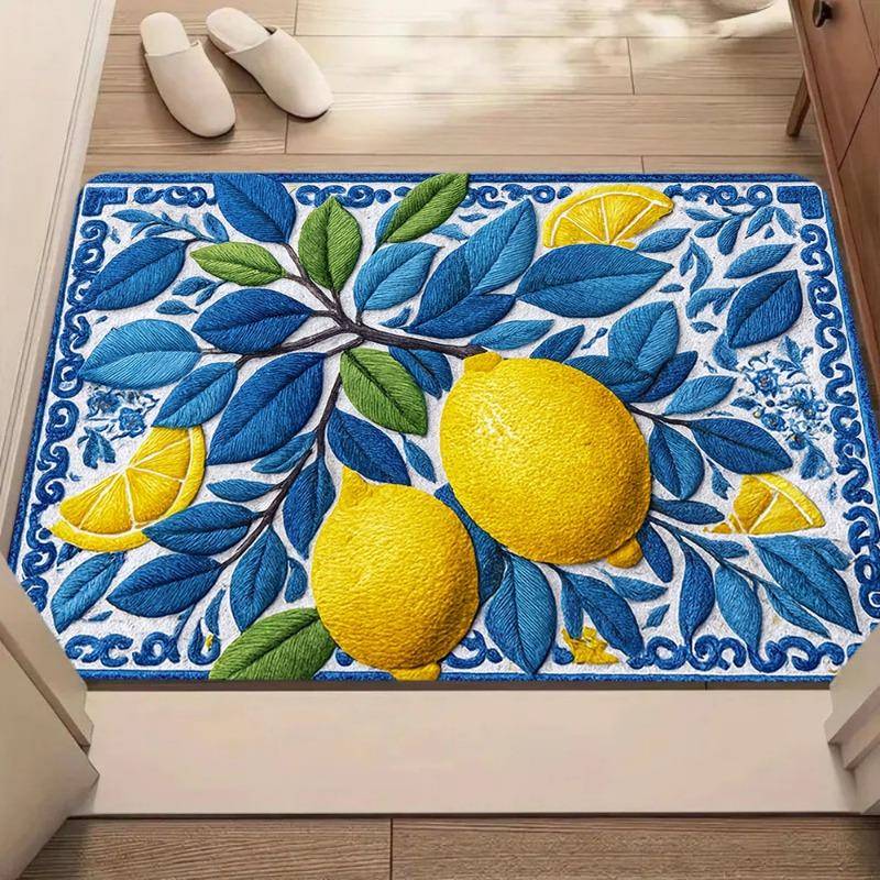 Sommar Citron Frukt Keramisk Kakel Kökmatta Dekor Matta för Vardagsrum Korridor Balkong Matta Badrum Halkfri Golvmatta Dekor