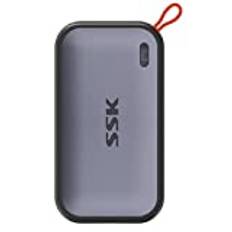 SSK 2 TB bärbar extern NVME SSD, upp till 1 050 MB/s extrem överföringshastighet USBC 3.2 Gen2 Solid State-enhet för Type-c smartphone, PS5, xBOX, bärbar dator, Macbook/Pro/Air med mera