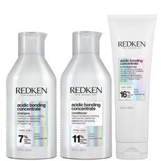 Redken Acidic Bonding Concentrate Shampoo, Conditioner and 5-Minute Liquid Hair Mask Bond Repair Bundle