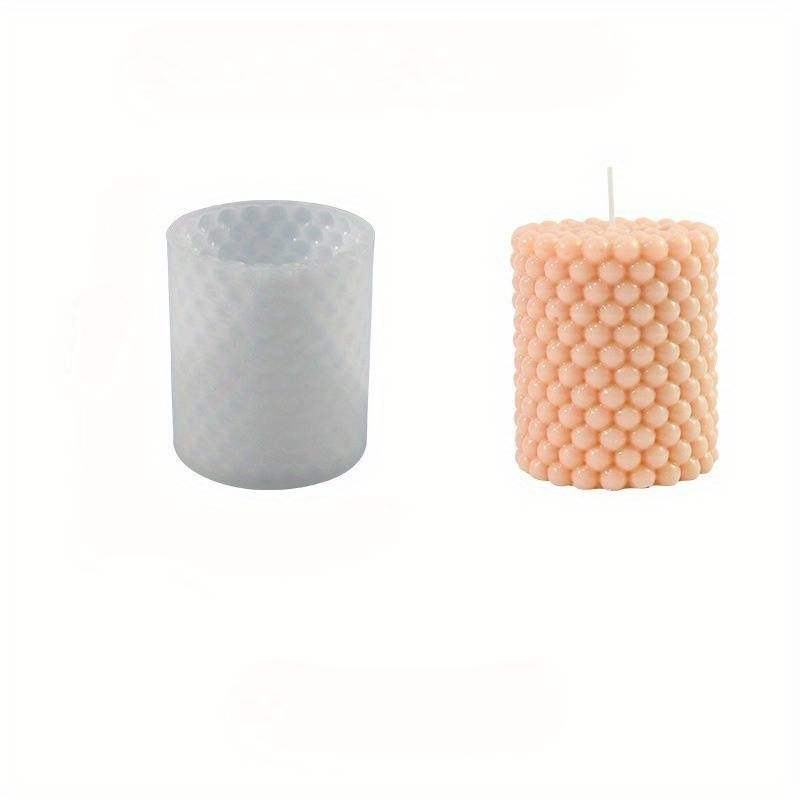 TEMU 1pc Silicone Mold For Making Cylindrical Scented Candles, Designed For Projects. This Round-shaped Mold A 3d Bubble Effect, Perfect For Crafting Honeycomb Column Plaster Candles