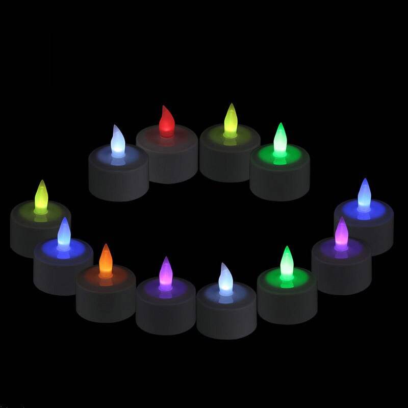 Uppladdningsbara LED Värmeljus 12-pack Flerfärgade