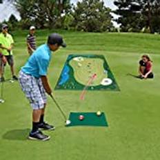 Caluself Golf Game Set, golfmatta, golfträningsmatta, putting-slag-matta, golfträningshjälp för spelpartyn, både för inomhus och utomhus