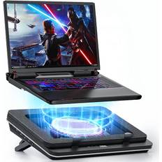 IETS GT600 Laptop Cooling Pad with 14cm Turbo Fan, Sealed Foam for Rapid Cooling of Laptops, 14.1-19.3-Inch Laptop Cooler with 3-Port USB Hub and Dust Filter, Touch Start