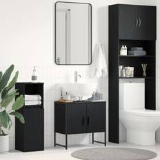 vidaXL Badkarsskåp Svart ek 60x33x60 cm Konstruerat trä