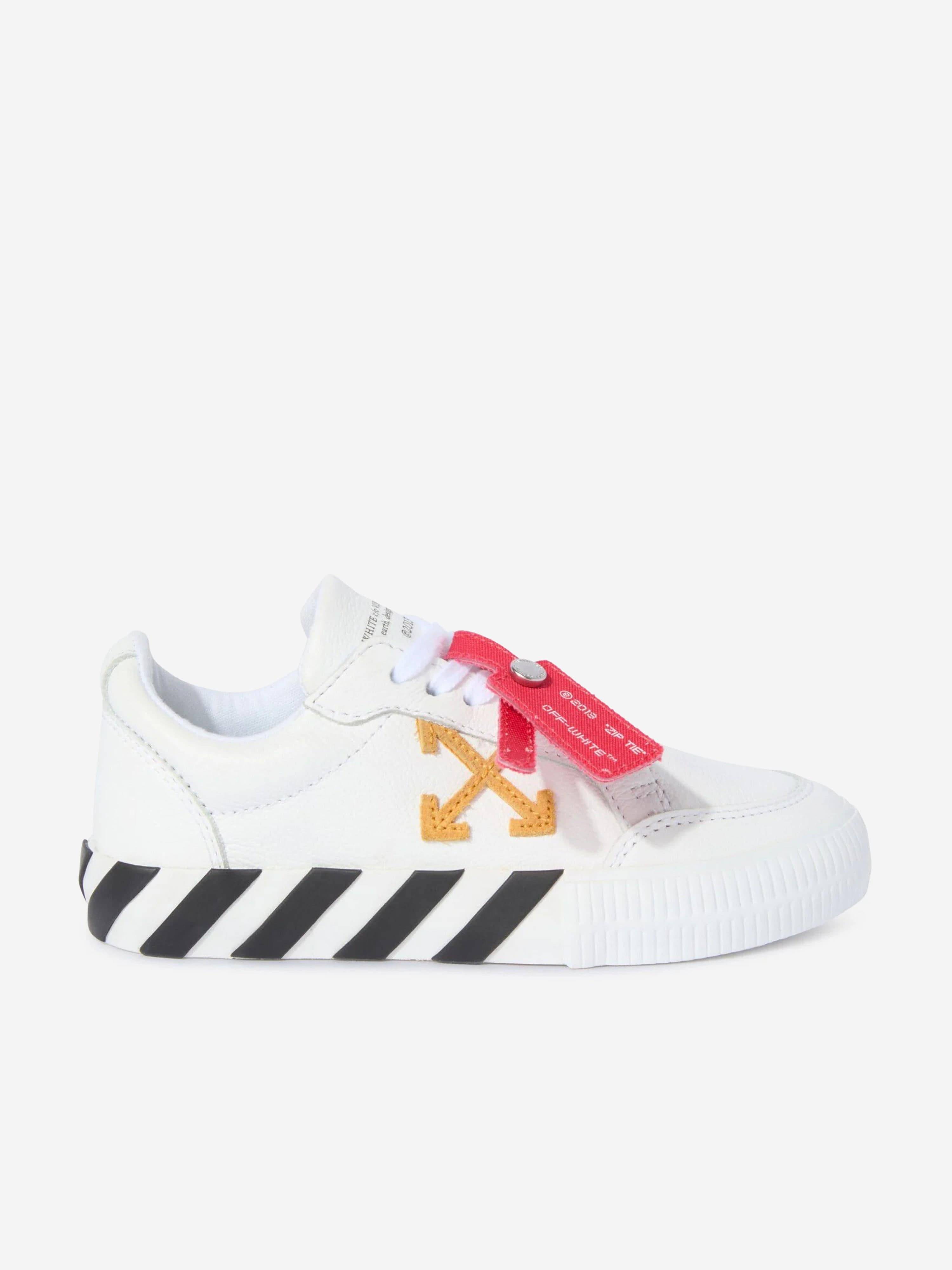 Off-White Boys Vulcanized Leather Trainers in White - White / EU 28 UK 10