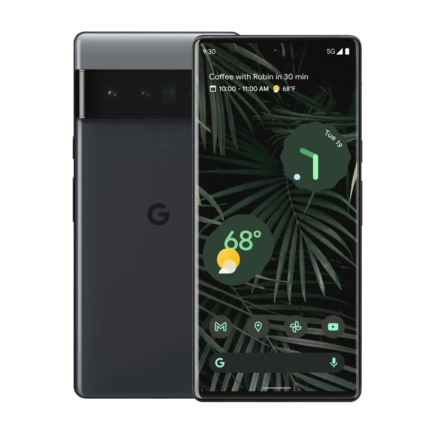 google Pixel 6 Pro Stormy Black, 6,71", LTPO AMOLED, 1440 x 3120, Google Tensor, Intern RAM 12 GB, 128 GB, Single SIM, Nano-SIM, 4G, 5G, Hovedkamera.