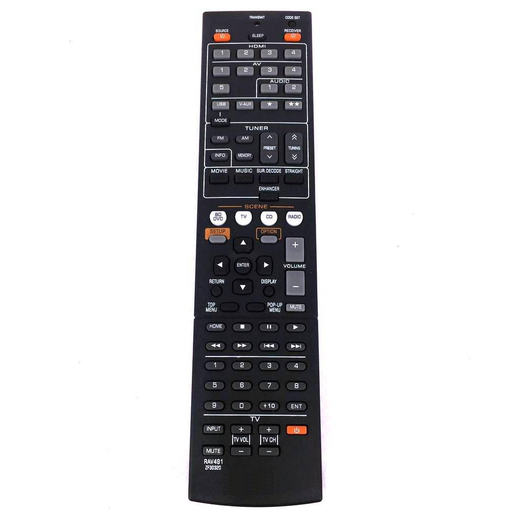 Ny Ersättningsfjärrkontroll RAV491 ZF30320 För YAMAHA AV-Receiver Radio Ersätt RAV494 HTR-4066 RX-V475 RX-V373 RX-V471