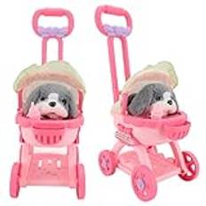 Pet Doll Push Cart Toy, Stor Pet Doll Barnvagn Leksak Push Cart för Pojkar Flickor (Hes)