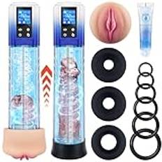 Penis Pump Sexleksak för Män - Elektrisk Penis Pump Vakuumpump Masturbation Penisförstoring med 6 Sugnivåer, Masturbator Pocket Pussy Sexleksak Penisförlängare med Penis Ring Set