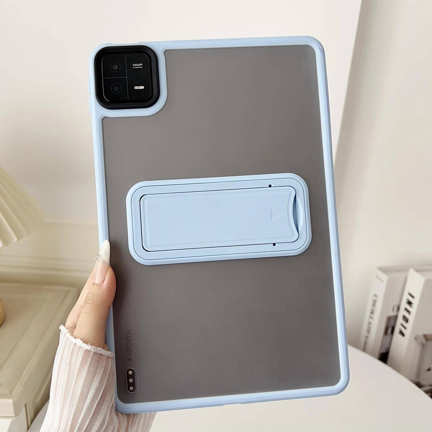 Matt Ståfodral För Xiaomi MI Pad 8 7 6 5 Pro 6S Redmi Kpad Pad 2 SE 8.7 11 tum Surfplattefodral Justerbart Stöd Hårt Skydd grå färg