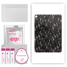 apgo Protective Skin Sticker for the back compatible with Apple iPad mini Wi-Fi + Cellular, Wrap Film, Foil, Vinyl - Pattern Carbon Black Pixel