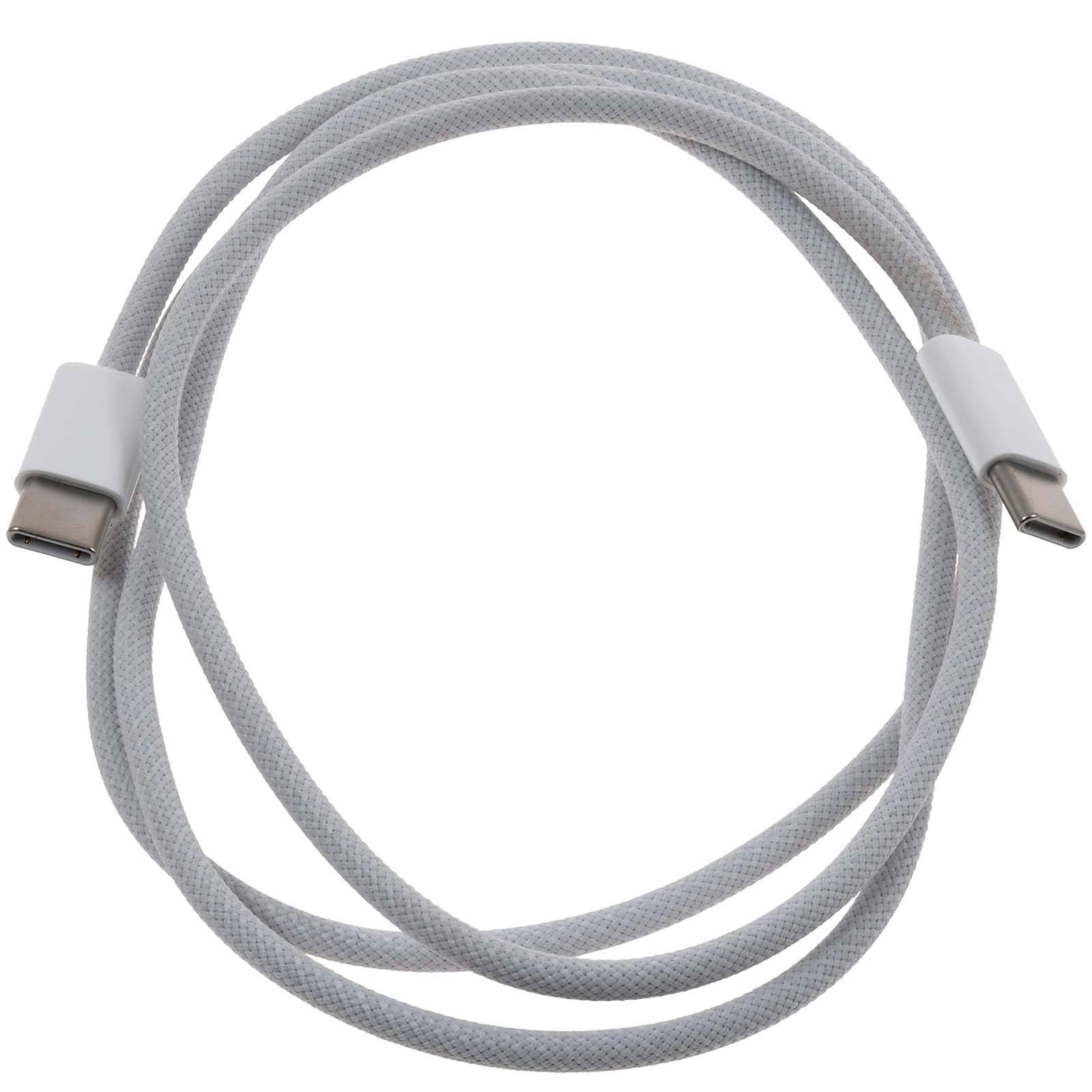 Apple A2795 USB-C på USB-C Ladekabel Vævet 1m Hvid