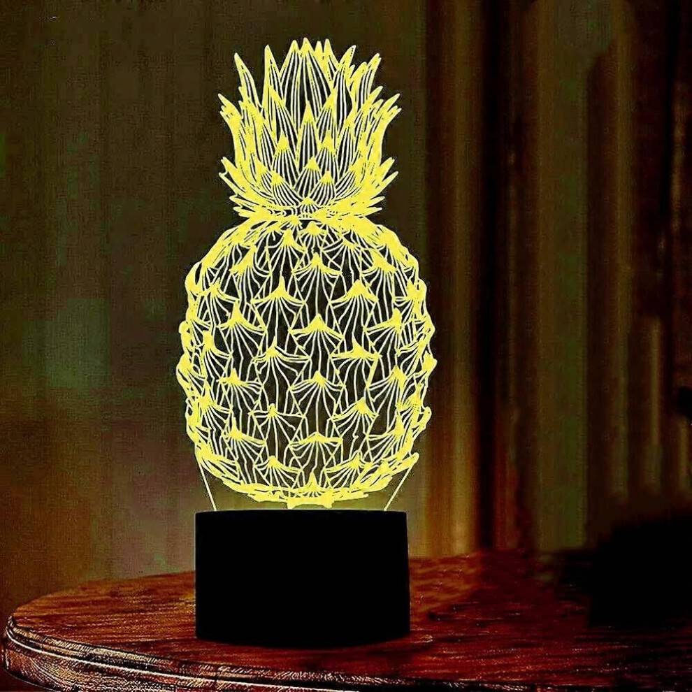 Pineapple Light, Rquite Pineapple Night Light för barnrum, 3D Optical Illusion-lampa, Touch Switch
