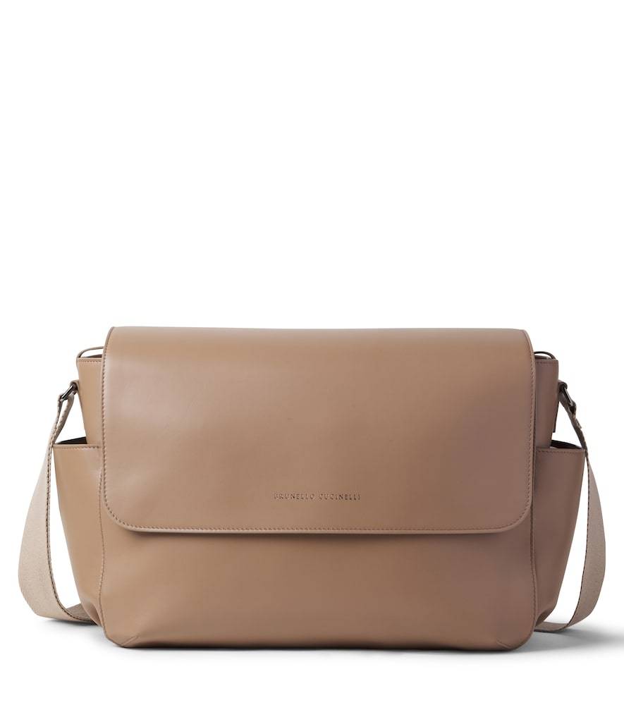 Brunello Cucinelli Kids Baby leather changing bag - brown - One Size